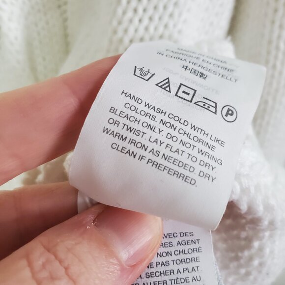 J. CREW J.CREW Fisherman Sweater Crewneck Cable Knit Winter White Women's Medium - Picture 11 of 12